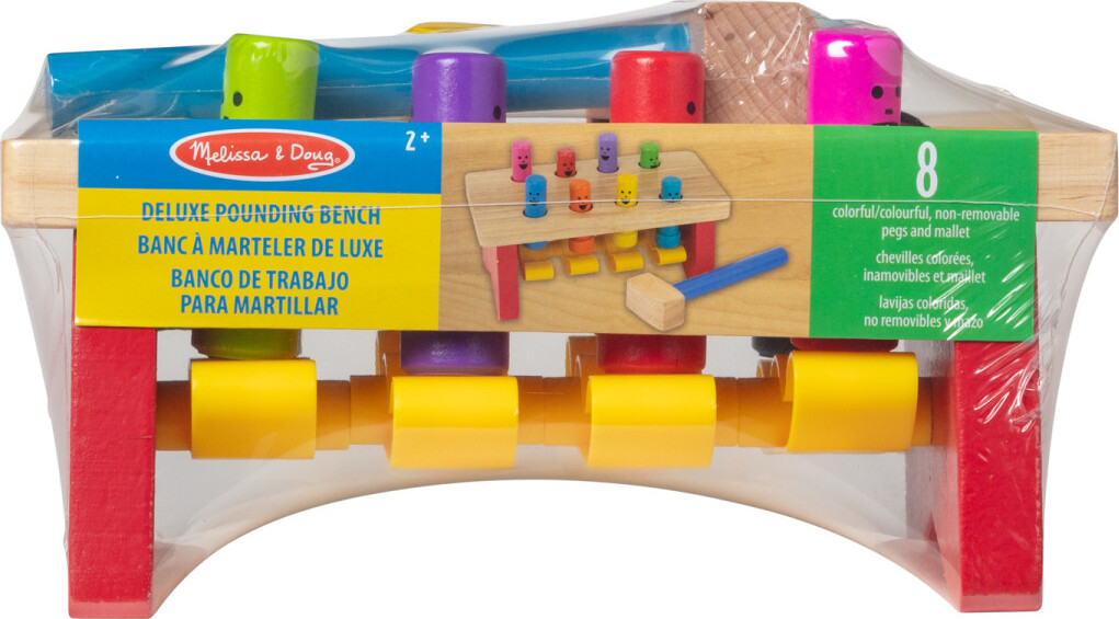 Melissa & Doug Deluxe Pounding Bench Wooden Toy With Mallet - STEAM Toddler  Toy