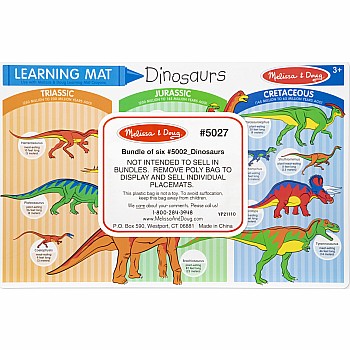 Dinosaurs Color-A-Mat (Bundle of 6)