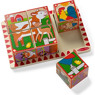 2 in 1 Wooden Cube Puzzle - Animals