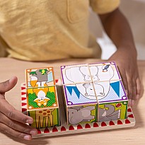 2 in 1 Wooden Cube Puzzle - Animals