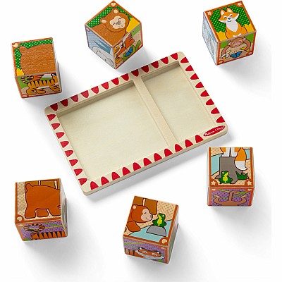 2 in 1 Wooden Cube Puzzle - Animals