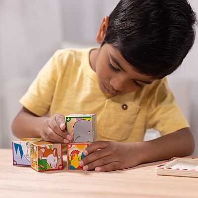2 in 1 Wooden Cube Puzzle - Animals