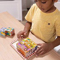 2 in 1 Wooden Cube Puzzle - Animals