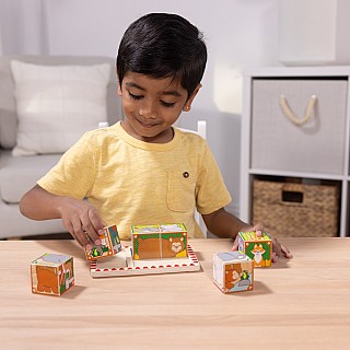 2 in 1 Wooden Cube Puzzle - Animals