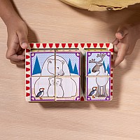 2 in 1 Wooden Cube Puzzle - Animals