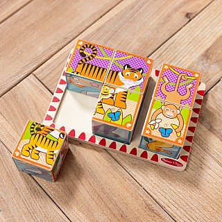 2 in 1 Wooden Cube Puzzle - Animals