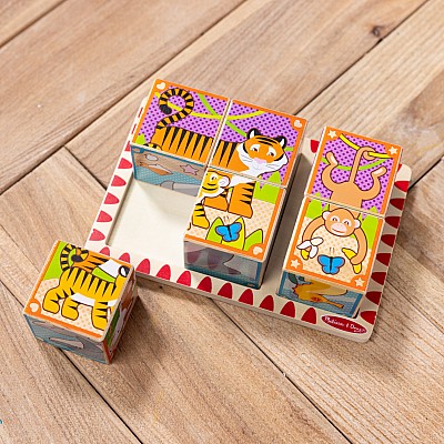 2 in 1 Wooden Cube Puzzle - Animals
