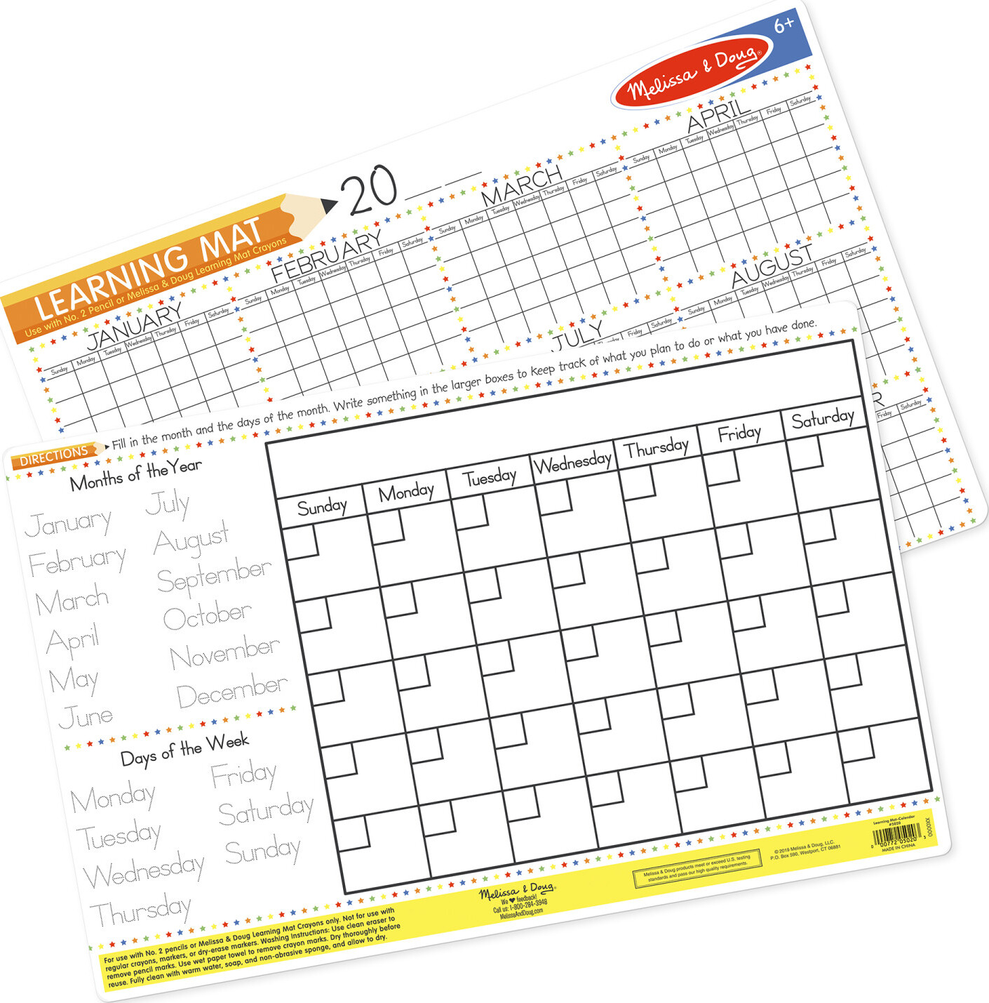 MELISSA & DOUG Learning Mat CALENDAR - Timeless Toys Ltd.