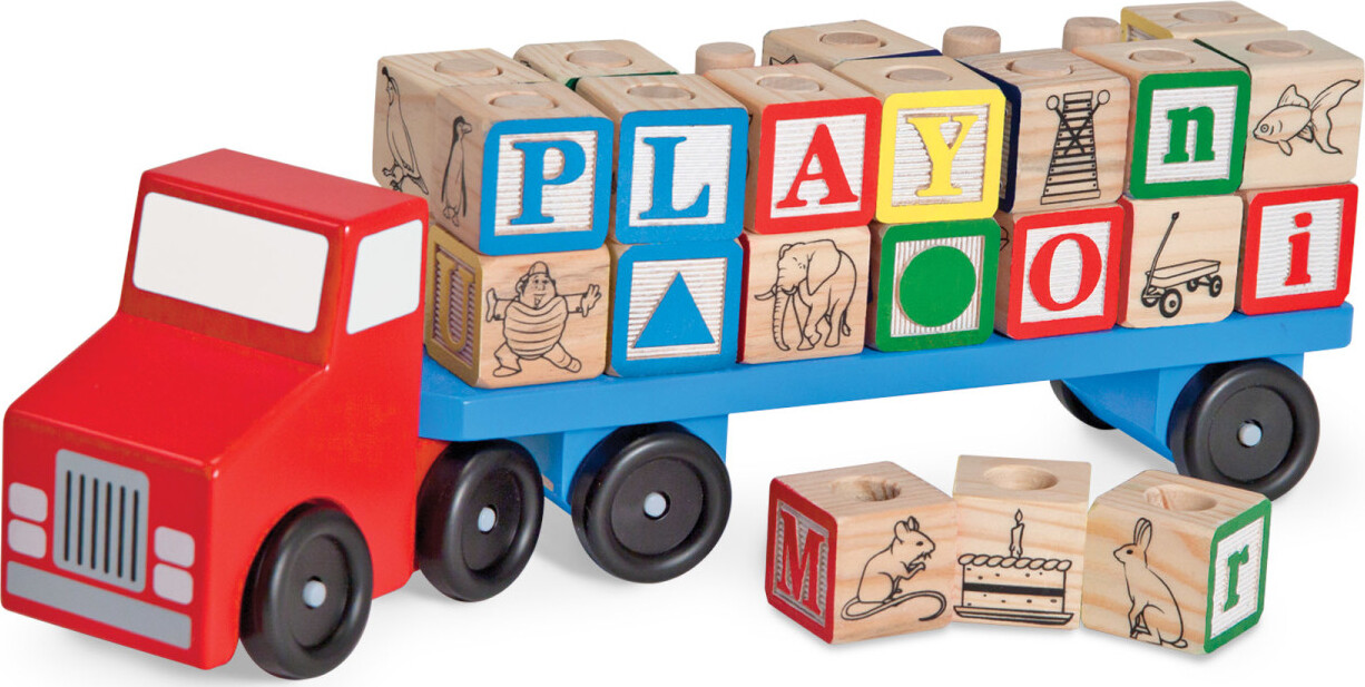 Melissa & Doug Alphabet camion Bébé/Bambin/Enfant Jouets en bois Education voiture BN 