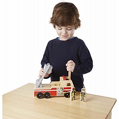 Classic Wooden Fire Truck Play Set