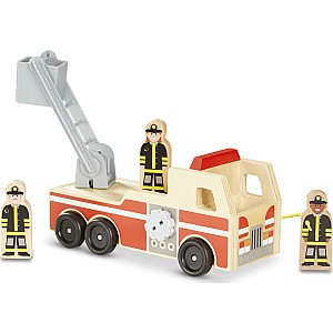 Classic Wooden Fire Truck Play Set