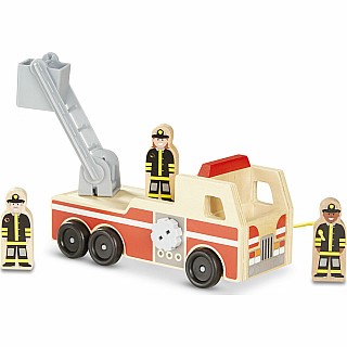 Classic Wooden Fire Truck Play Set