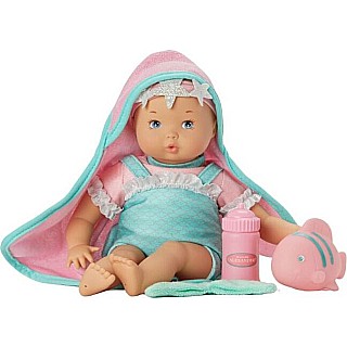 Splash and Play Mermaid Princess (includes hooded towel, squirt fish toy and bottle) (12" doll)