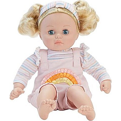 My Little Girl Rainbow Overalls - Light Skin Tone (14" doll)