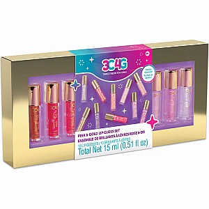 Pink & Gold 10 Pk Lip Gloss Set