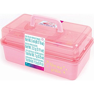 Pink & Gold Hard Case Makeup Storage Set