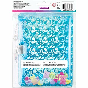 Bubble Gum Glitter Locking Journal with Pen