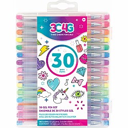 Gel Pens 30-Piece Set & Stickers