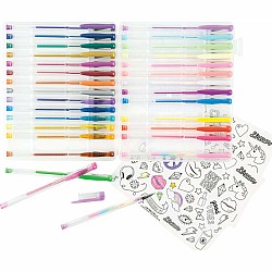 Gel Pens 30-Piece Set & Stickers