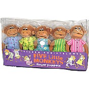 MerryMakers FIVE LITTLE MONKEYS FINGER Puppet Playset