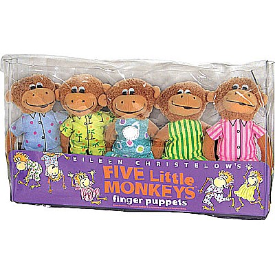 MerryMakers FIVE LITTLE MONKEYS FINGER Puppet Playset