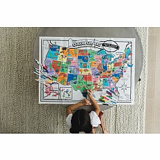 Color & Find USA & World Map Posters