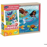 4-Pack Wooden Puzzles Merry Mermaids