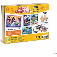 4-Pack Wooden Puzzles Merry Mermaids 