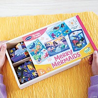 Merry Mermaids 4-Pack Wooden Puzzles