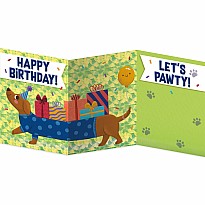 Tri-Fold: Wiener Dog With Gifts Foil