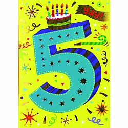 Age 5 Lettering Foil Card