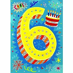 Age 6 Lettering Foil Card