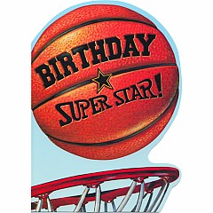 Birthday Basketball Die-Cut Card