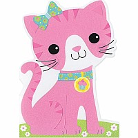 Pink Cat Birthday Card