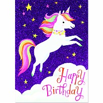 Flying Unicorn Glitter Card