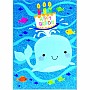 Whale With Cake Glitter Card