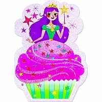 Princess Cupcake Glitter Card