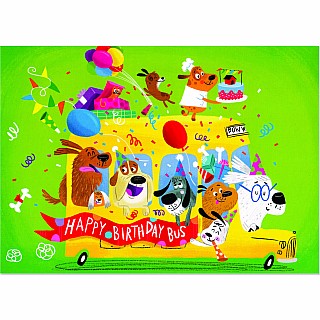 Dog Party Bus Birthday Card