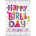 Happy Birthday Lettering Flocked Inside card