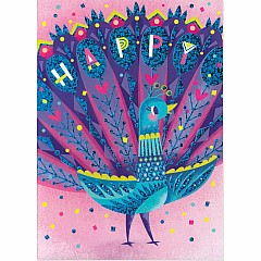 Spectacular Peacock Foil Card