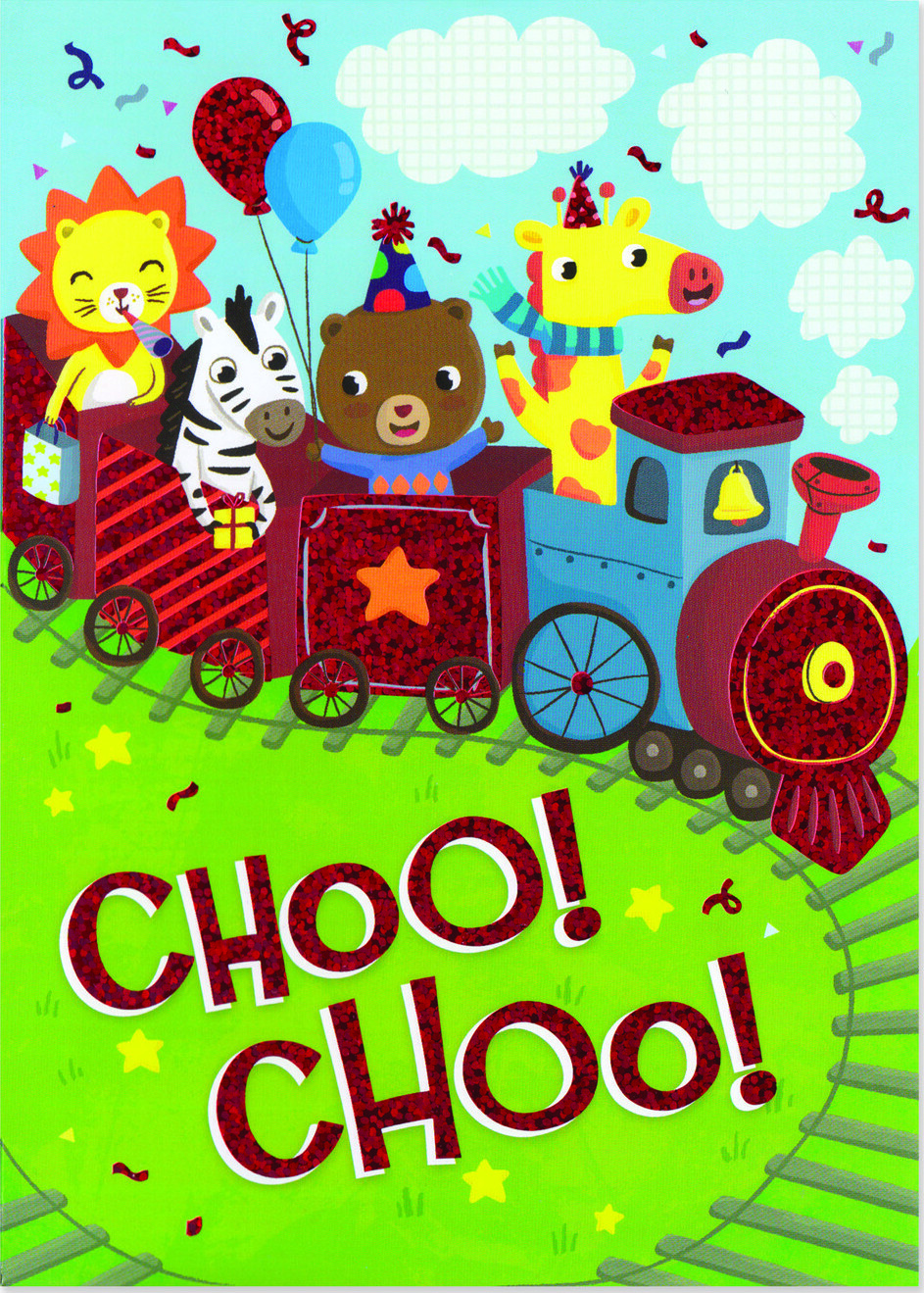 Choo Choo Train Foil Card - Toys To Love