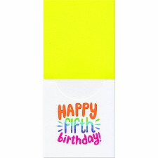 Age 5 Neon Lettering Card