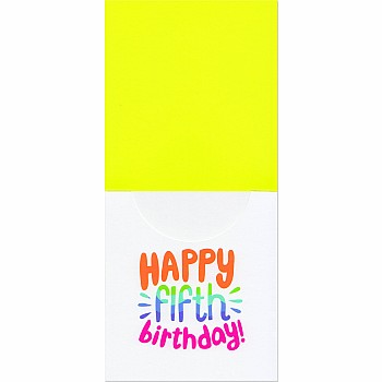 Age 5 Neon Lettering Card