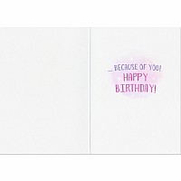Pink Ribbon Foil Birthday Card