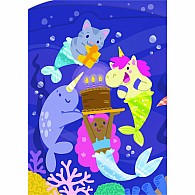 Fantasy Animals Foil Tri-Fold Birthday C