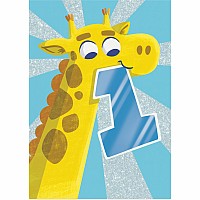 Giraffe 1 Year Old Card