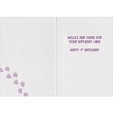 Age 1 Duck Foil Birthday Card