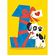 Age 1 Puppy Foil Birthday Card