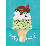 Ice Cream Glitter Tall Tri-fold Card