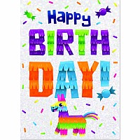Pinata Happy Birthday Glitter Text Card